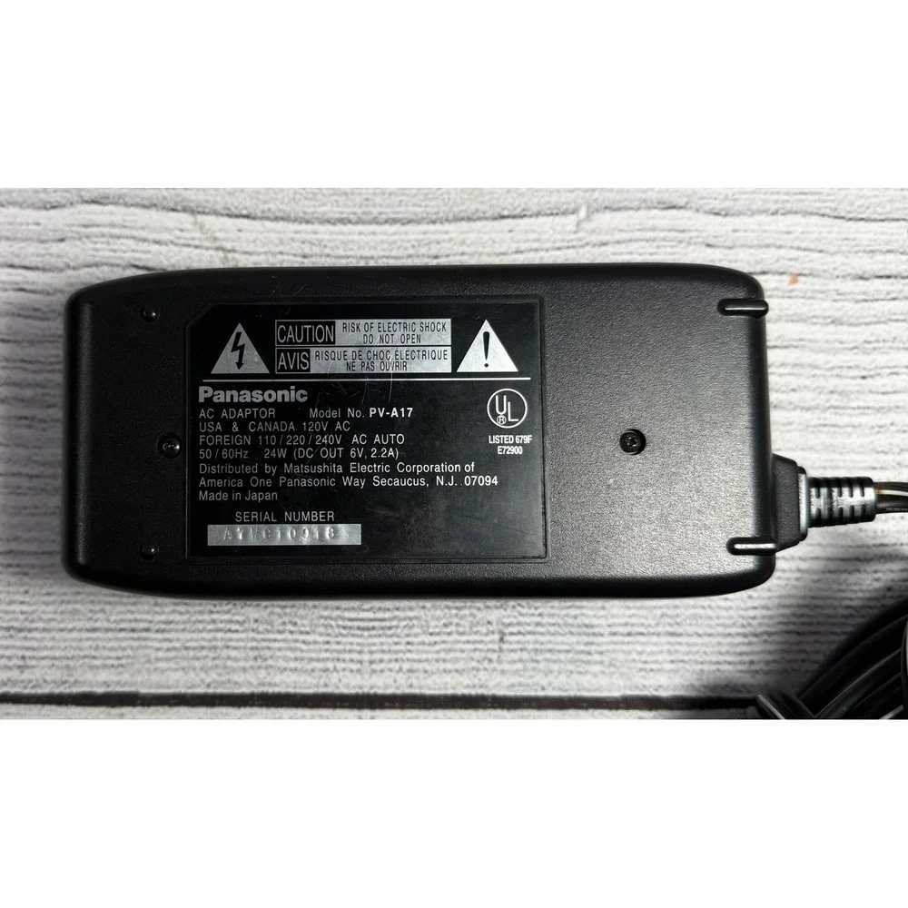 Panasonic‎ PV-A17 Video AC Adapter VHS Camcorder Battery Charger - Tested